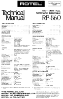 Rotel RP-860 - Technical manual 